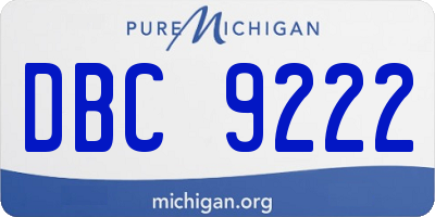 MI license plate DBC9222