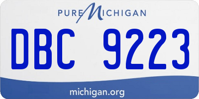 MI license plate DBC9223