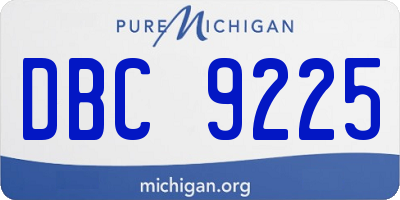 MI license plate DBC9225
