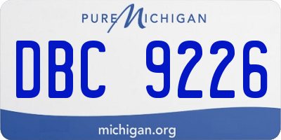 MI license plate DBC9226