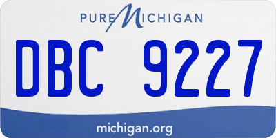 MI license plate DBC9227