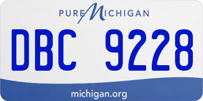 MI license plate DBC9228