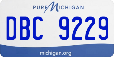 MI license plate DBC9229