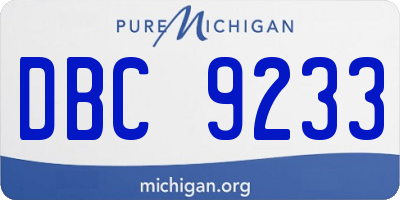 MI license plate DBC9233