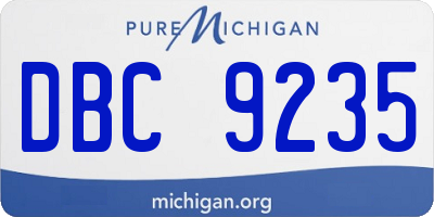 MI license plate DBC9235