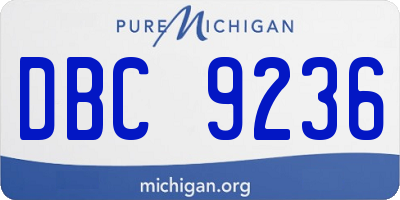 MI license plate DBC9236