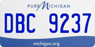 MI license plate DBC9237