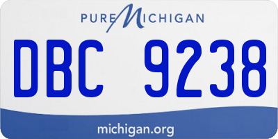 MI license plate DBC9238