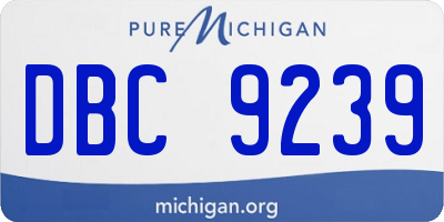 MI license plate DBC9239