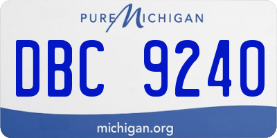 MI license plate DBC9240