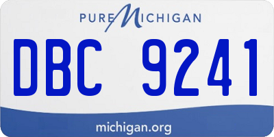 MI license plate DBC9241