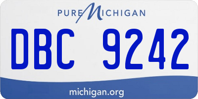 MI license plate DBC9242