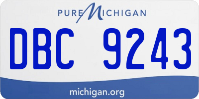 MI license plate DBC9243