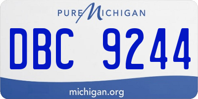 MI license plate DBC9244