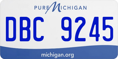 MI license plate DBC9245