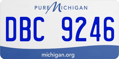 MI license plate DBC9246