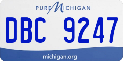 MI license plate DBC9247