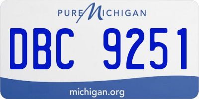 MI license plate DBC9251