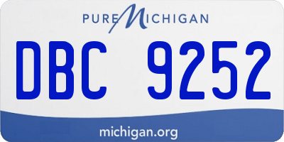 MI license plate DBC9252