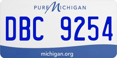 MI license plate DBC9254