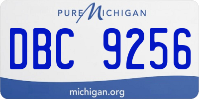 MI license plate DBC9256
