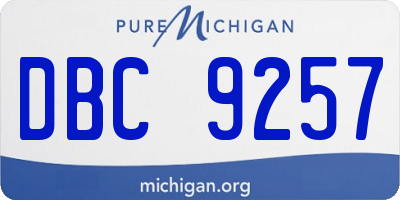 MI license plate DBC9257