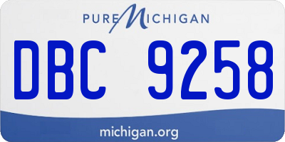 MI license plate DBC9258