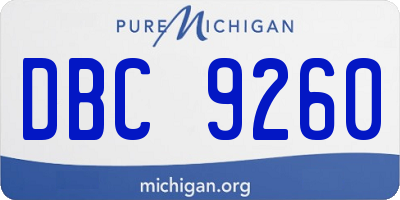 MI license plate DBC9260