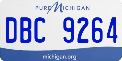 MI license plate DBC9264