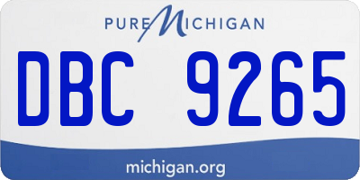 MI license plate DBC9265