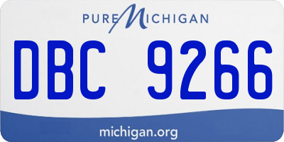 MI license plate DBC9266