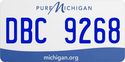 MI license plate DBC9268
