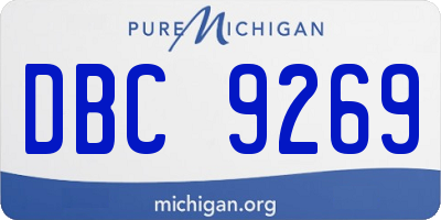 MI license plate DBC9269