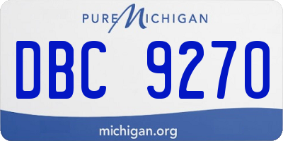 MI license plate DBC9270