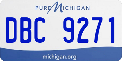MI license plate DBC9271