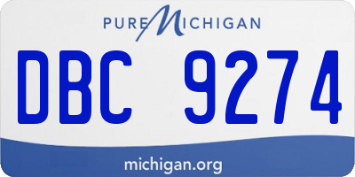 MI license plate DBC9274