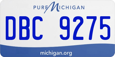 MI license plate DBC9275