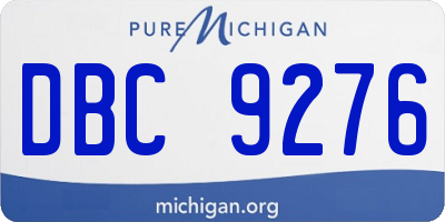 MI license plate DBC9276
