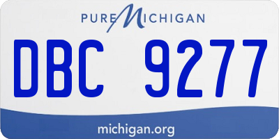 MI license plate DBC9277