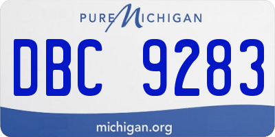 MI license plate DBC9283