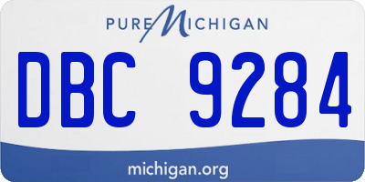 MI license plate DBC9284