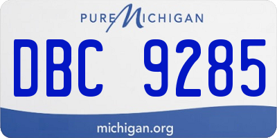 MI license plate DBC9285