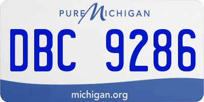 MI license plate DBC9286