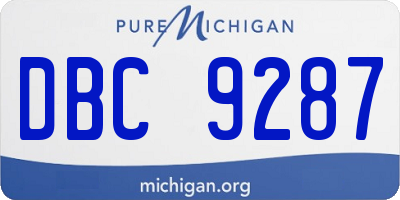 MI license plate DBC9287