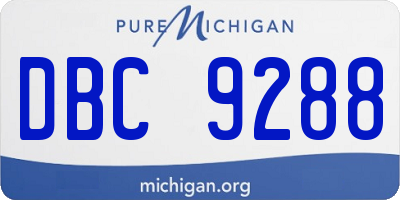 MI license plate DBC9288