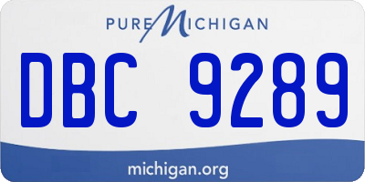 MI license plate DBC9289