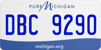 MI license plate DBC9290