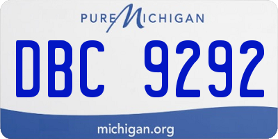 MI license plate DBC9292