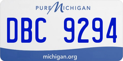 MI license plate DBC9294