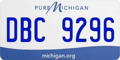 MI license plate DBC9296